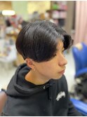 ツーブロックナチュラルセンターパート<理容室>/メンズ/バーバー