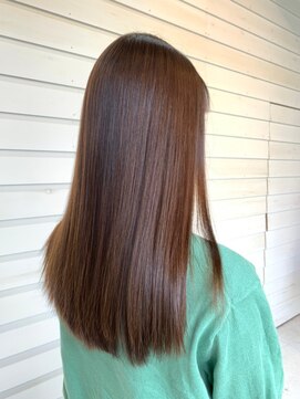 ラコスタ(LaCosTa) 大人可愛いショコラブラウンセミロングブリーチなしカラー
