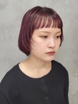 テトヘアー(teto hair) オン眉　パッツン　紫　ラベンダー　パープル　カラー