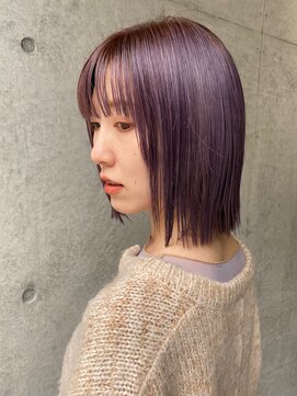 ロンド パルティール 大宮(Lond partir) パープルハイトーン×きりっぱなしボブ