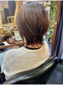 【20・30代おすすめ♪】小顔ボブウルフ×黒髪×ココアベージュ