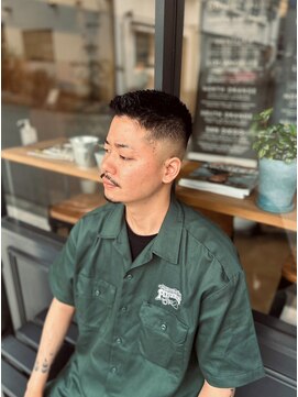 クフィア メンズヘアカンポ なんば日本橋店(CUFFIA MEN'S HAIR CAMPO) 極道パーマスペインカールダークアッシュニュアンスパーマ