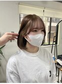 横浜/切りっぱなしボブ/顔周りカット/デザインカラー