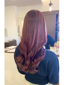 ヘアー ミュゼ 柱店(HAIR Musee) ブリーチ無しダブルカラー/チェリーピンク