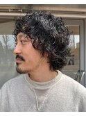 マッシュウルフくせ毛カットカーリーヘア海外風ヘア