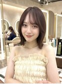 顔から周りカット/縮毛矯正/グレージュ/アッシュカラー/大人ボブ