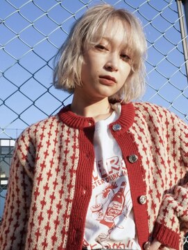 カナン(CANAAN) 【70ｓボブ】10代20代　ハイトーンカラー ブロンドカラー