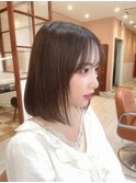 横顔が綺麗なボブ+小顔カット