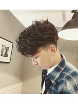 ヘアークリエイトフロー(hair create flow)&nbsp;メンズ ミディアム スパイラルパーマ ウェーブ センターパート