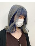 シルバーカラー/ブルーインナーカラー stylist/miaki