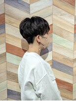 ヘアートゥリース(hair trees) かりあげマッシュ×くせ毛風パーマ