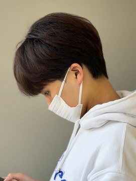 エルマーク(L-MARK) 黒髪マッシュナチュラルマッシュメンズヘア韓国ツーブロック