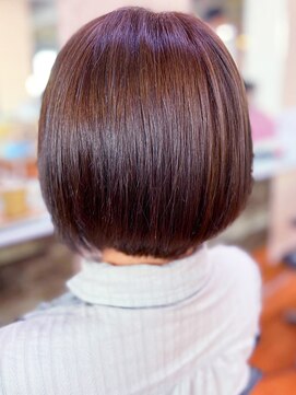 アークスヘアー 透明感♪髪質改善カラーココアブラウン内巻きショートボブ艶感