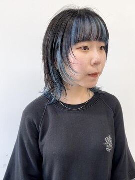エマエコル(Emma ecole) Emma  ecole フェイスフレーミング/インナーブルー/ウルフカット