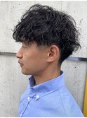 メンズマッシュ波巻きツイストスパイラルパーマ群馬高崎眉毛