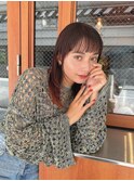 ウルフカット 韓国 インナーカラー