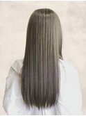 大人可愛いブリーチなしラベンダーグレージュカラーふわミディ