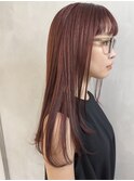 RyoレッドブラウンベージュレイヤーフルバングULTOWA髪質改善