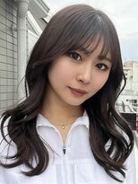 ディーバ 池袋東口(D.I.E.V.A) セミディ大人ガーリーカール/くびれヘア／アッシュベージュ