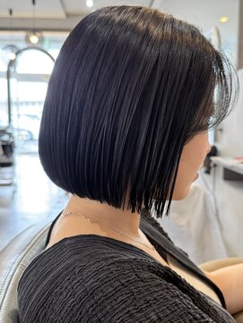 シェル 津山の手店(shel) 秋色◎30代40代小顔ボブ×透明感ブルーブラック