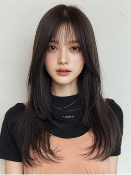 リンク(Link Hair&Spa) 黒髪/ボブルフ/ネビージュ/小顔カット/ワンレン/ロングレイヤー