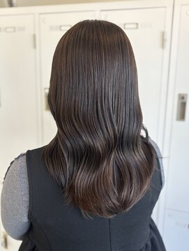 暗髪透明感/艶カラー/オリーブブラウン