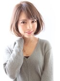 大人可愛いひし形ボブ耳かけワンカールボブ３０代４０代５０代