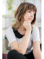 ヘアアンドビューティー ミック(Hair & Beauty miq)&nbsp;外国人風シークレットハイライトオンブレオレンジカラーa