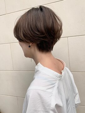 トゥルー 渋谷(TRUE) 黒髪/ショートパーマ/ダークアッシュ/オリーブグレージュ