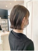 福山市美容室Caary人気 インナーカラーぱつんとオシャレボブ