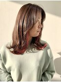 【FOLK】インナーピンク☆似合わせ外ハネミディアム♪