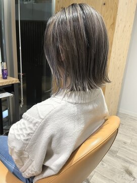 ジャストビューティ ルフレ 金沢八景店(Just Beauty Rufure) バレイヤージュ/グレージュ/切りっぱなしボブ/金沢八景