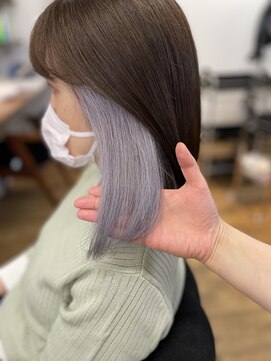 アンダーバーホワイトモデ 河内長野(_WHITE mode) ◎透け感春夏インナーカラー☆ラベンダーグレイジュくすみカラー