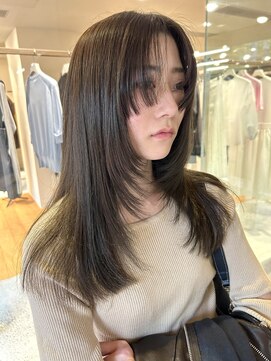 ノラ ヘアーサロン(NORA HAIR SALON) 【大久保】お洒落たっぷりレイヤースタイル柔らかオリーブカラー