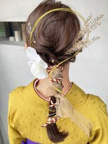 ガーデンヨコハマ(GARDEN YOKOHAMA) ヘアアレンジセット成人式着物振袖袴ローポニー水引胡蝶蘭生花