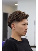 スキンフェード×ツーブロック×メッシュ