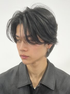 サイン 渋谷(SIGN) メンズセンターパートミディアムカルマパーマボブウルフ