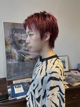 ヘアー アイス ルーチェ(HAIR ICI LUCE) メンズショート/ダブルカラー/ワインレッド/大野