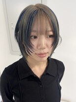 フォト イケブクロ(foto IKEBUKURO)&nbsp;◯ボブ顔まわりレイヤーデザインカラーベージュ/ブルーカラー