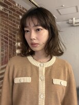 ノラ ヘアーサロン(NORA HAIR SALON)&nbsp;顔まわりカットボブ赤み消しベージュブラウンマロンブラウン