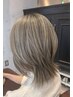 ケアブリーチ使用　ダメージレス脱白髪染めハイライト　￥19800