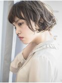 【THREEbyKEEP、尾山台木田】エアリーショート グレージュボブ