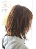 【SALON】外はねレイヤーロブ　シルキーベージュ◎　青木晃平
