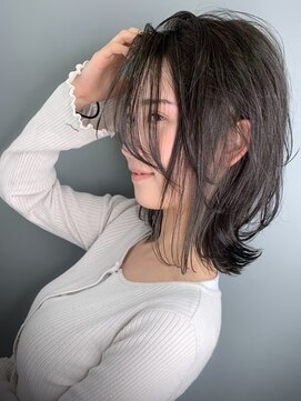 ラウンジ モリオ イケブクロ(Lounge MORIO Ikebukuro) 【morio】綺麗でかっこよくて色っぽい黒髪ミディアムウルフ♪