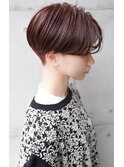 大人可愛い20代30代40代黒髪前下がりひし形小顔ボブ丸みショート