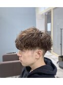 ナチュラルブラウン×波巻きマッシュ