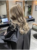 バレイヤージュ、ハイライト、グレージュ、ショコラアッシュ