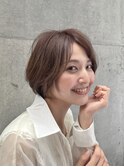 シルキーモカベージュひし形ショートボブ【銀座】30代40代50代