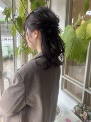 ヘアアレンジ/ヘアセット/お呼ばれヘア/ハーフアップ