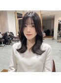 大人気 韓国風黒髪くびれヘア
